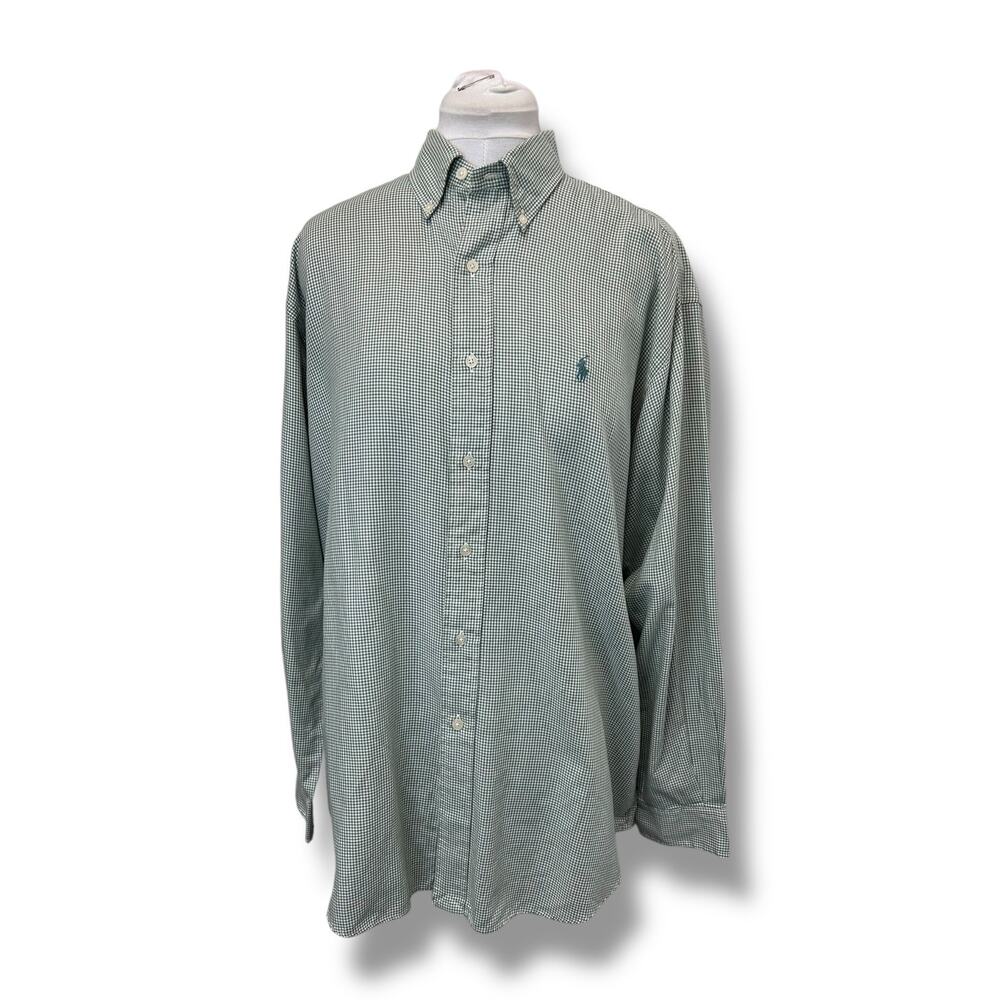 Ralph Lauren Golf Men’s Tilden Button-Down Shirt Gingham Check Plaid Green L